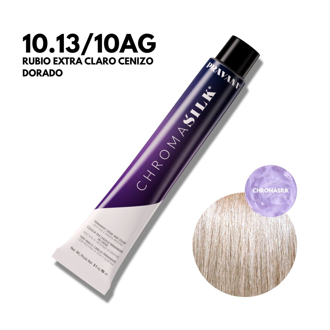 10.13/10 Ag Rubio Extra Claro Cenizo Dorado Chromasilk Permanente