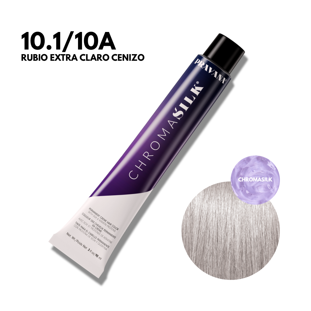10.1/10 A Rubio Extra Claro Cenizo Chromasilk Permanente