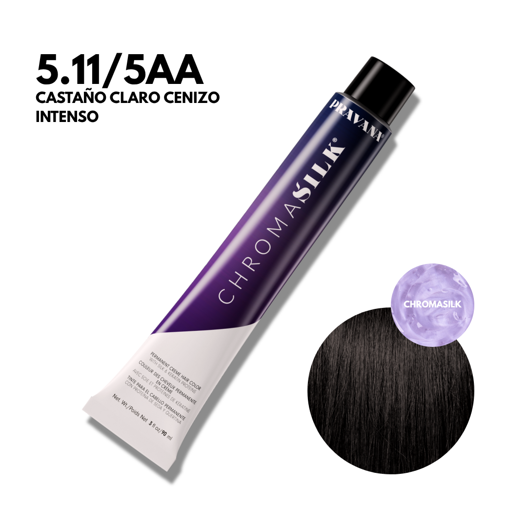 5.11/5AA Castaño Claro Cenizo Intenso Chromasilk Permanente