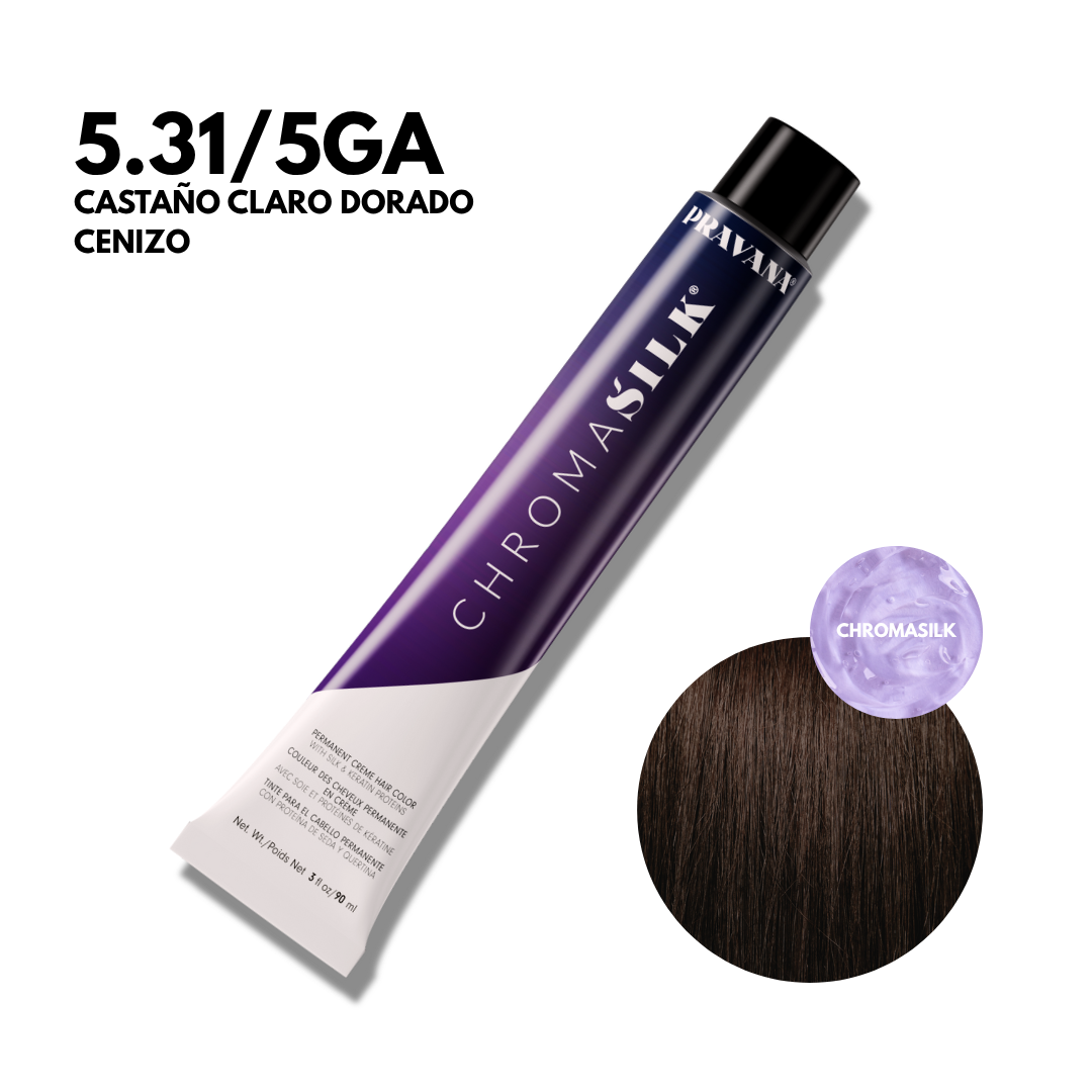 5.31/5Ga Castaño Claro Dorado Cenizo Chromasilk Permanente