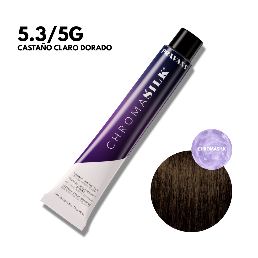 5.3/5G Castaño Claro Dorado Chromasilk Permanente