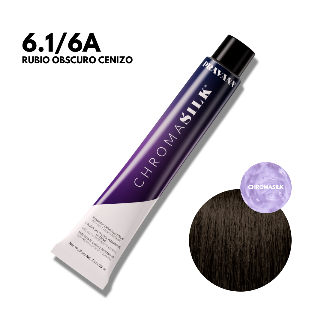 6.1/6A Rubio Obscuro Cenizo Chromasilk Permanente