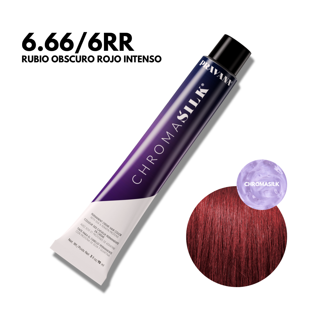 6.66/6RR Rubio Obscuro Rojo Intenso Chromasilk Permanente