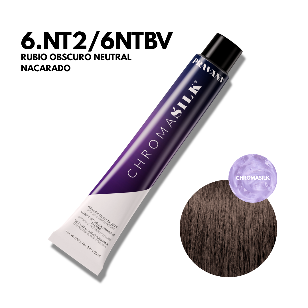 6.Nt2/6Ntbv Rubio Obscuro Neutral Nacarado Chromasilk Permanente