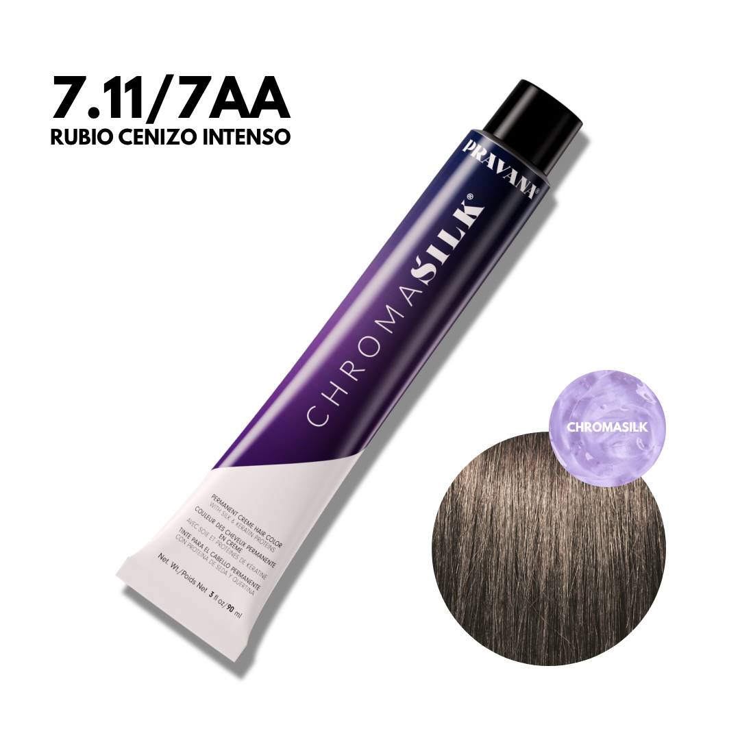 7.11/7AA Rubio Cenizo Intenso Chromasilk Permanente