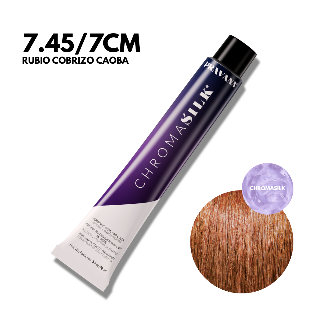 7.45/7Cm Rubio Cobrizo Caoba Chromasilk Permanente