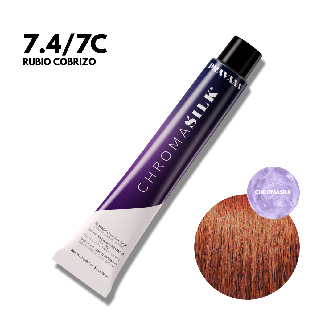 7.4/7C Rubio Cobrizo Chromasilk Permanente