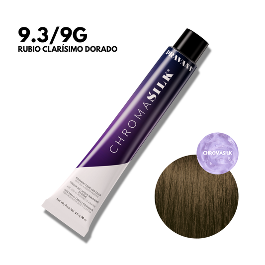 9.3/9G Rubio Clarísimo Dorado Chromasilk Permanente